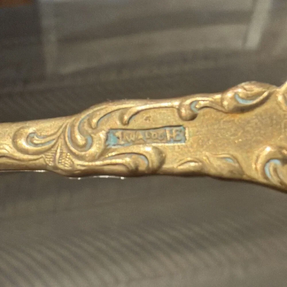 WALDO HE GOLD tone HOLMES EDWARDS RIALTO ORLEANS SPOON 7